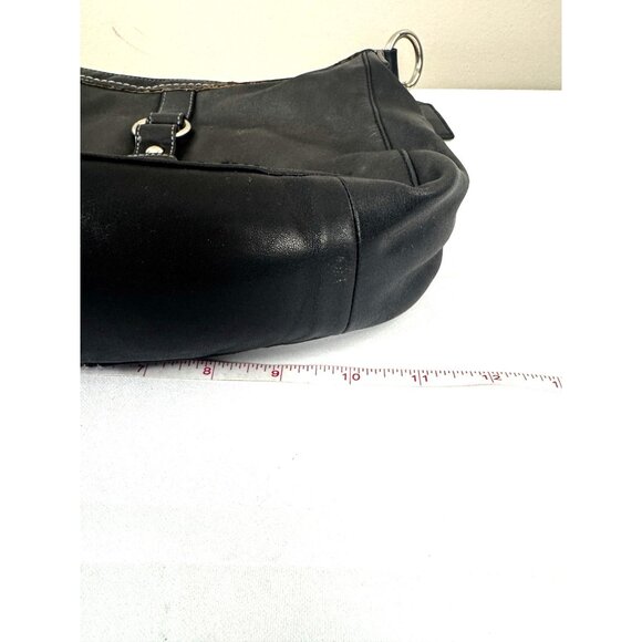 Coach Chelsea Buckle Black Leather Crossbody Shoulder Bag Classic Minimal F14018 - Picture 4 of 16